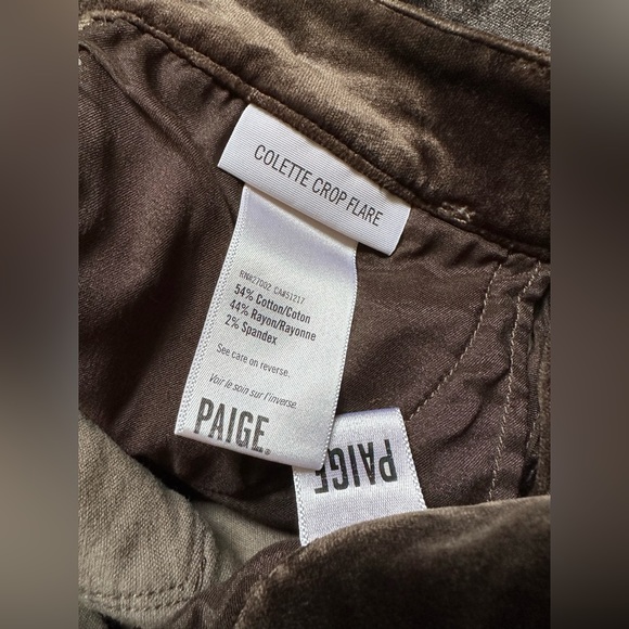 NWOT Paige women’s colette Flared Velvet Pants brown - Picture 8 of 9